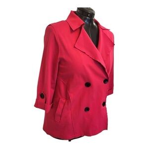 Luii Donna Ponte Double Breasted Relaxed BlazerJacket in Fuchsia Pink